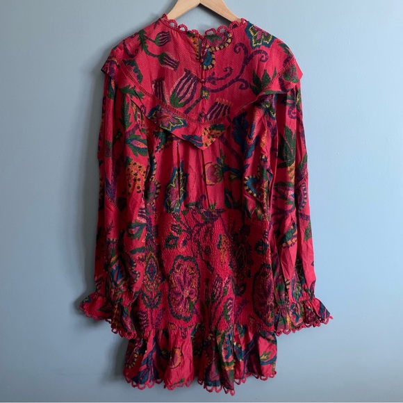 FARM RIO red sunset tapestry mini dress - Picture 6 of 12